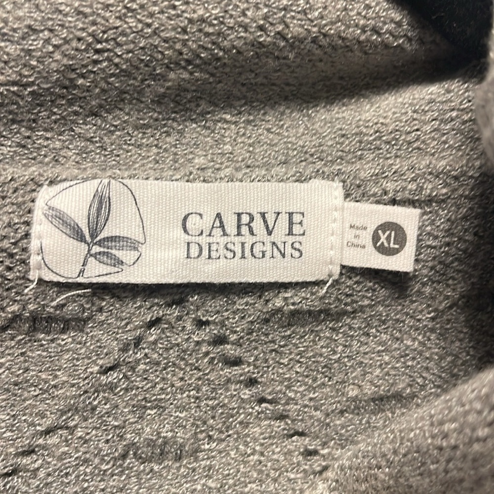 Carve Designs Sweater Women’s Size XL Grey Pullover Cowl Neck Cozy Warm Pocket - Picture 3 of 11